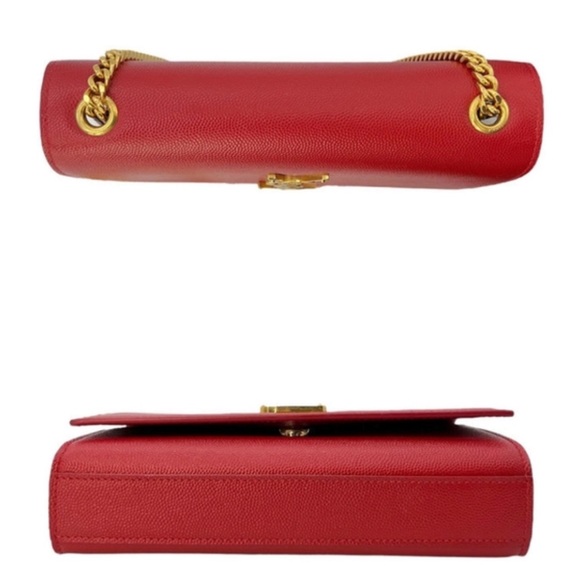 Rare! YSL SAINT LAURENT Grain De Poudre Small Monogram Kate in Red - Picture 8 of 16